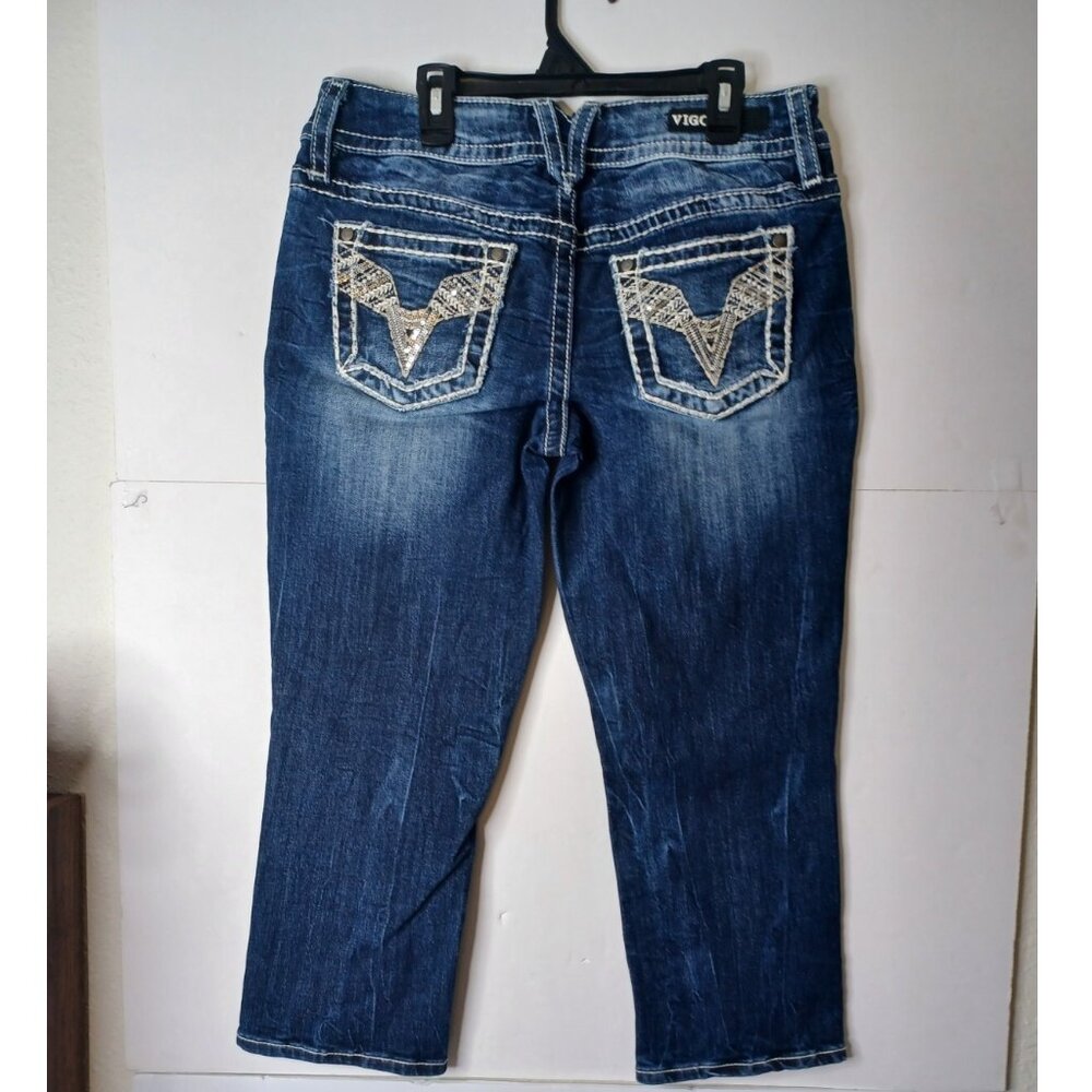 VIGOSS Womens Capri Jeans size 5/6 30X22 Stretch Low Rise med wash - Picture 6 of 6